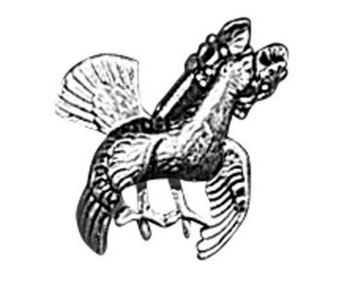 Spilla di metallo con animale. Caccia e pesca. Cacciatore. Pescatore. 2639