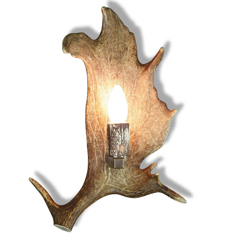 Applique, wall lamp with real fallow deer antlers. 1xE14 25x35cm 1537214