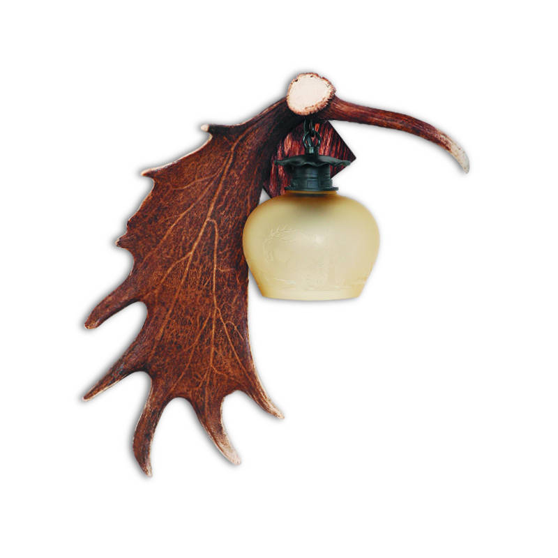 Applique, wall lamp with real fallow deer antlers. 1xE27 35x30cm 151701