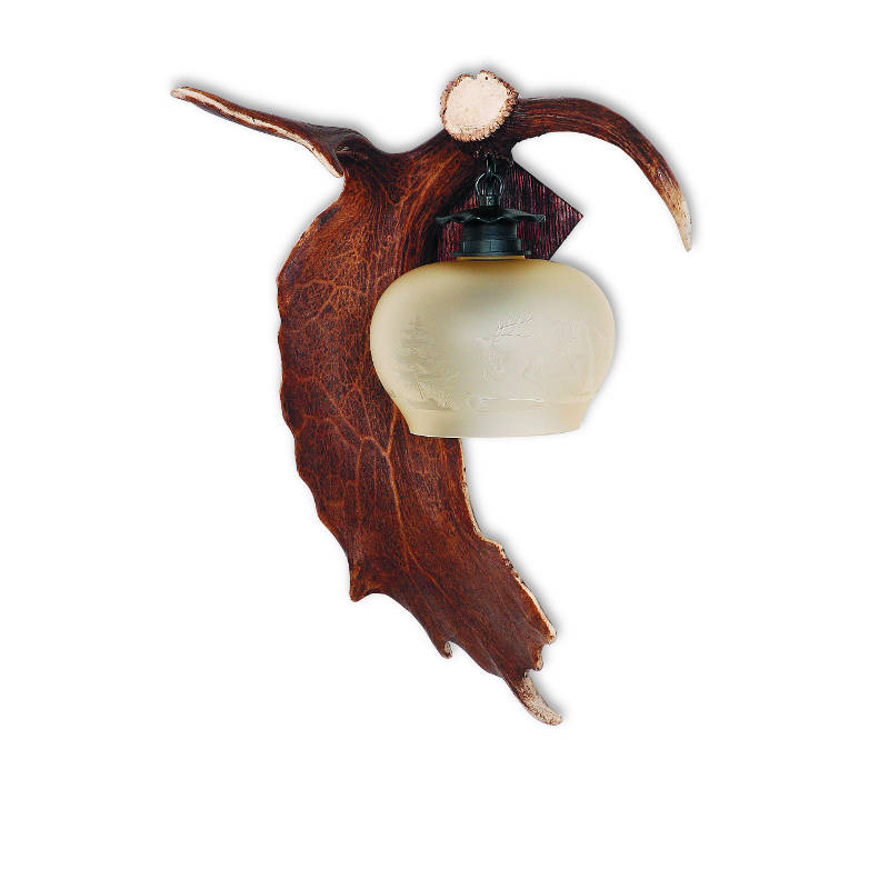 Apliques, lámpara de pared con real cuerno de gamo. 1xE27 45x40cm 1517
