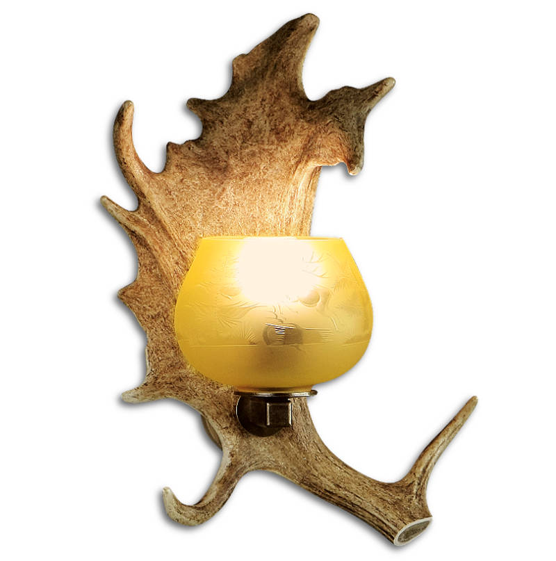 Apliques, lámpara de pared con real cuerno de gamo. 1xE27 35x35cm 1537217