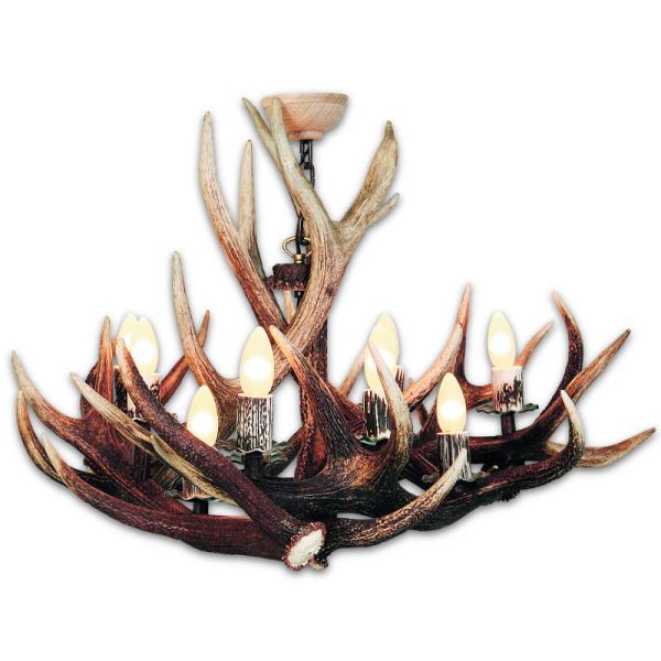 Chandelier with real deer antlers. Lighting. 9xE14 M: 95x95x75cm 153901