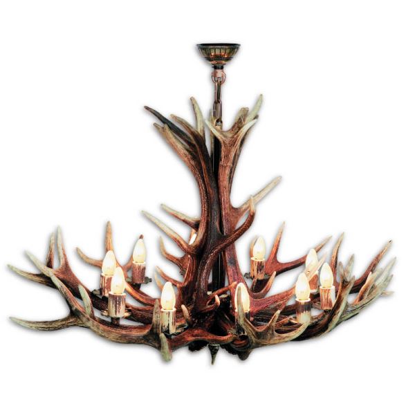 Lustre avec vrai bois de cerf. Corne. Lampe: 10xE14 M: 125x125x90cm 154002