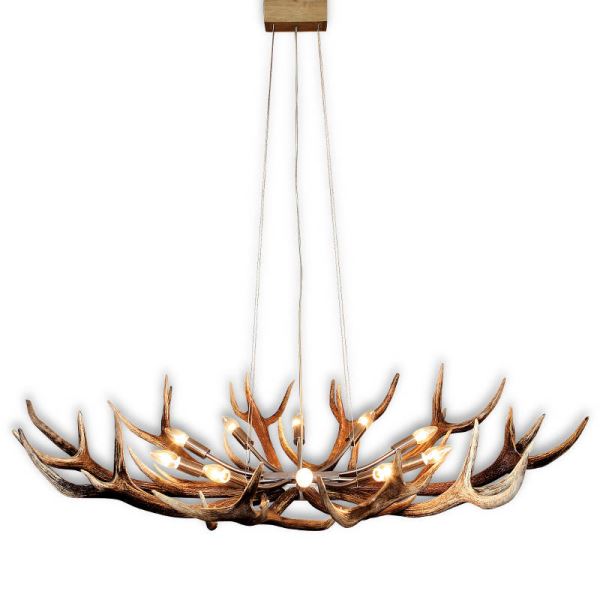 Chandelier with real deer antlers. Lighting. 10xE14 M: 120x100x90cm 15780102
