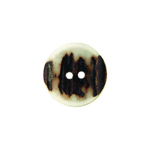 10x Bottone in vero corno di cervo. Misura: 25,40mm - 184740H