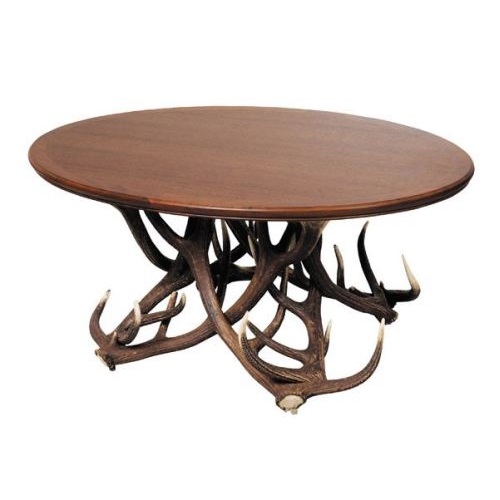 Tavolo con vere corna di cervo. 125x80cm x H 57cm - 116606