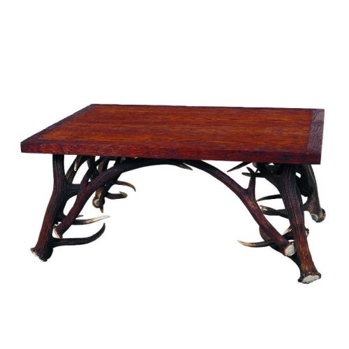 Tavolo con vere corna di cervo. 105x70cm x H 50cm - 116613