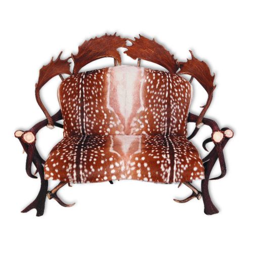 Sofa con real cuernos de ciervo y gamo. M: 140x90cm x H 115cm 1122051