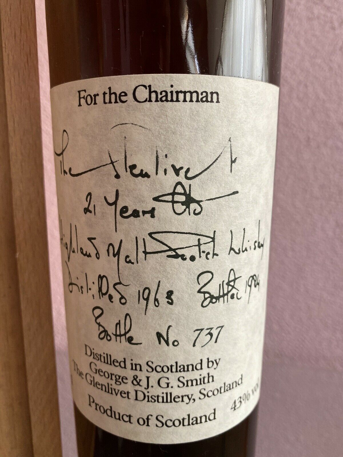 GLENLIVET For the Chairman Reserve 21years old whisky N.737 - 0,7L - DE