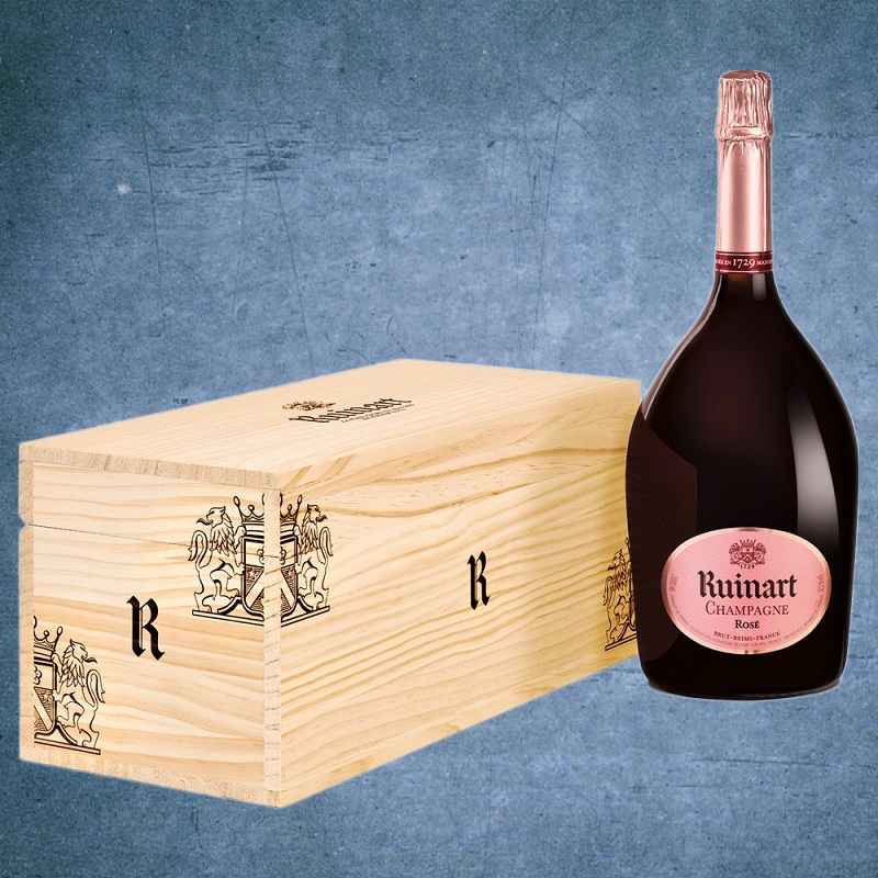 RUINART - Rose' Brut Jeroboam - Champagne AOC - 3000ml Wooden BOX - IT
