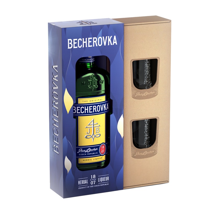 Becherovka - Liquore alle erbe 700ml con bicchierini - IT