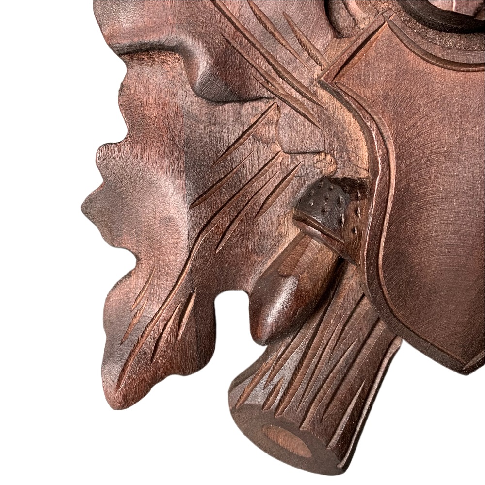 Ecusson de bois pour trophée de daim. Bouclier. Massacre. 45x25cm 031301