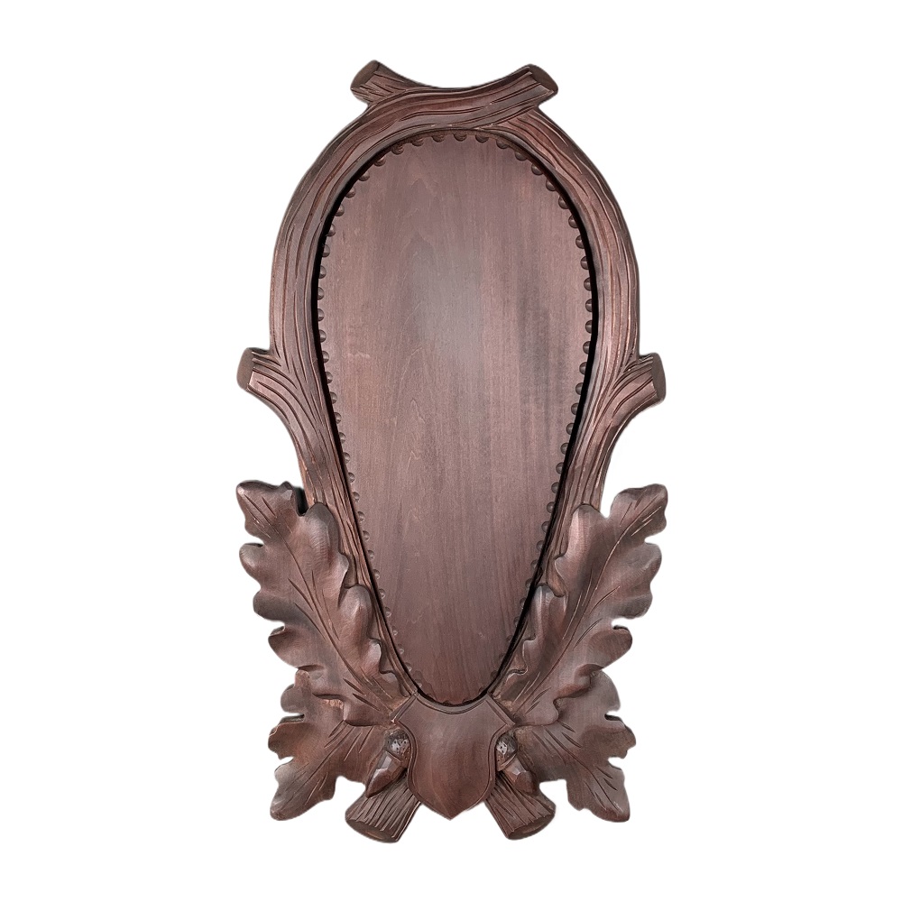 Scudo di legno per trofeo daino. Pannello. Corna. Caccia. 45x25cm 031301
