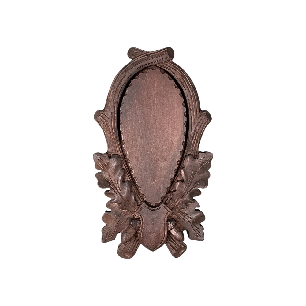 Scudo di legno per trofeo capriolo. Corna. Caccia. 29x17cm 031701