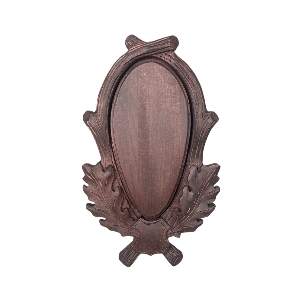 Escudo de madera para trofeo de corzo. Cuerno. 30x18cm 032801