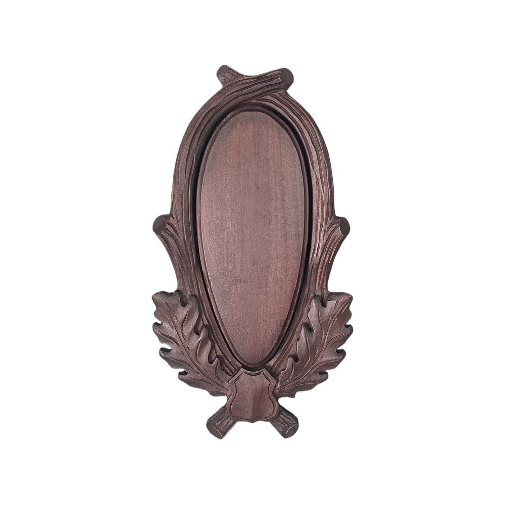 Scudo di legno per trofeo capriolo. Corna. Caccia. 32x17cm 032801_01