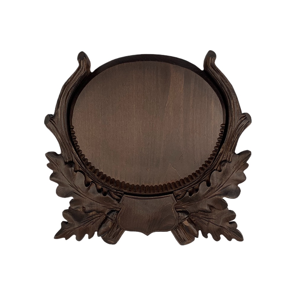 Ecusson de bois pour trophée de sanglier. Bouclier. Défenses. 26x25cm 032203