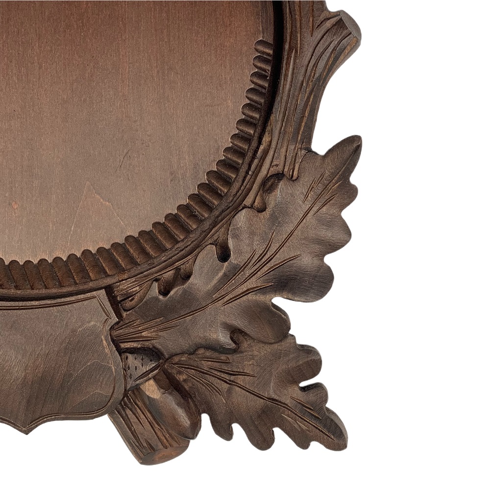 Ecusson de bois pour trophée de sanglier. Bouclier. Défenses. 26x25cm 032203