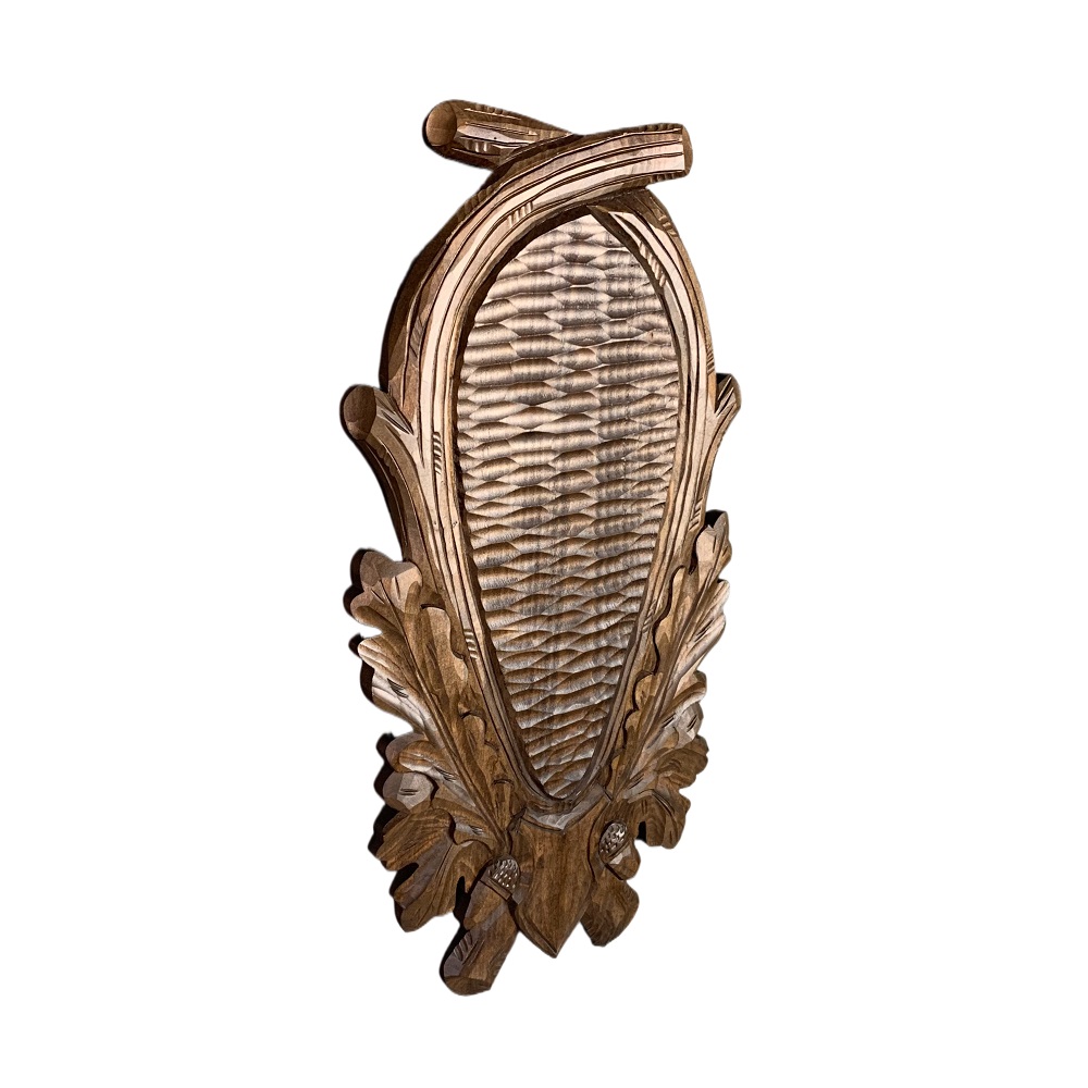 Scudo di legno per trofeo daino. Pannello. Corna. Caccia. 43x22cm 231401