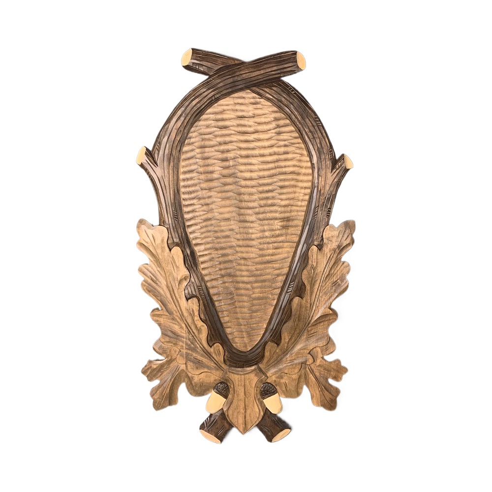 Trophäenschild für hirsch aus holz. Brett. Geweih. Stangen. 58x32cm 231202