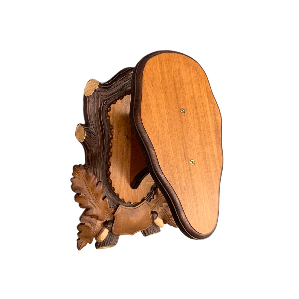 Scudo di legno per trofeo muflone. Corna. Caccia. 35x23cm 032502