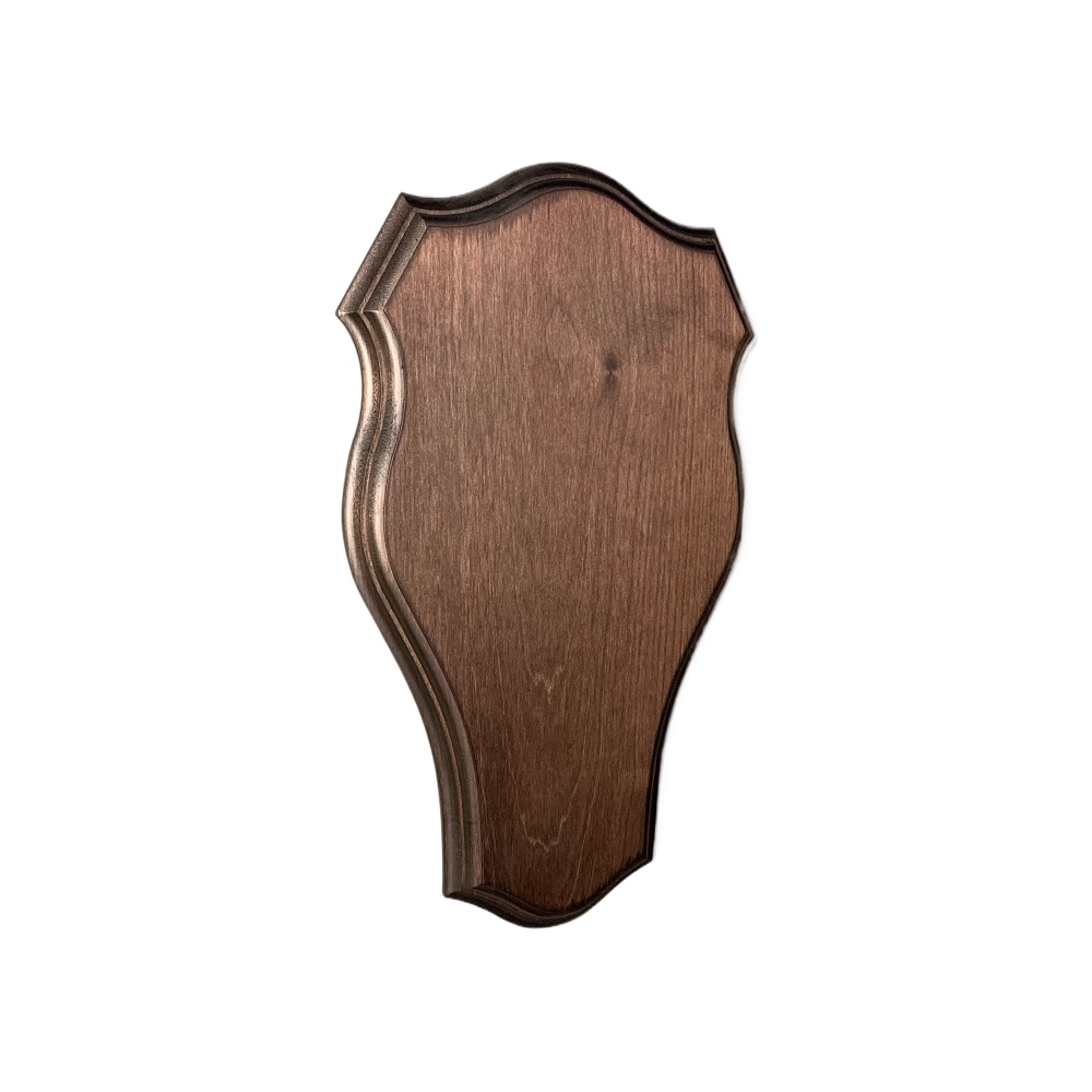 Trophäenschild für damhirsch aus holz. Brett. Geweih. Stangen. 40x23cm 030201