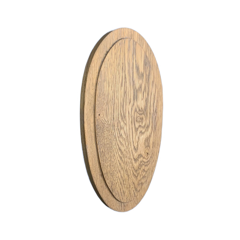 Scudo di legno per trofeo capriolo. Pannello. Corna. Caccia. 27x14cm 030303