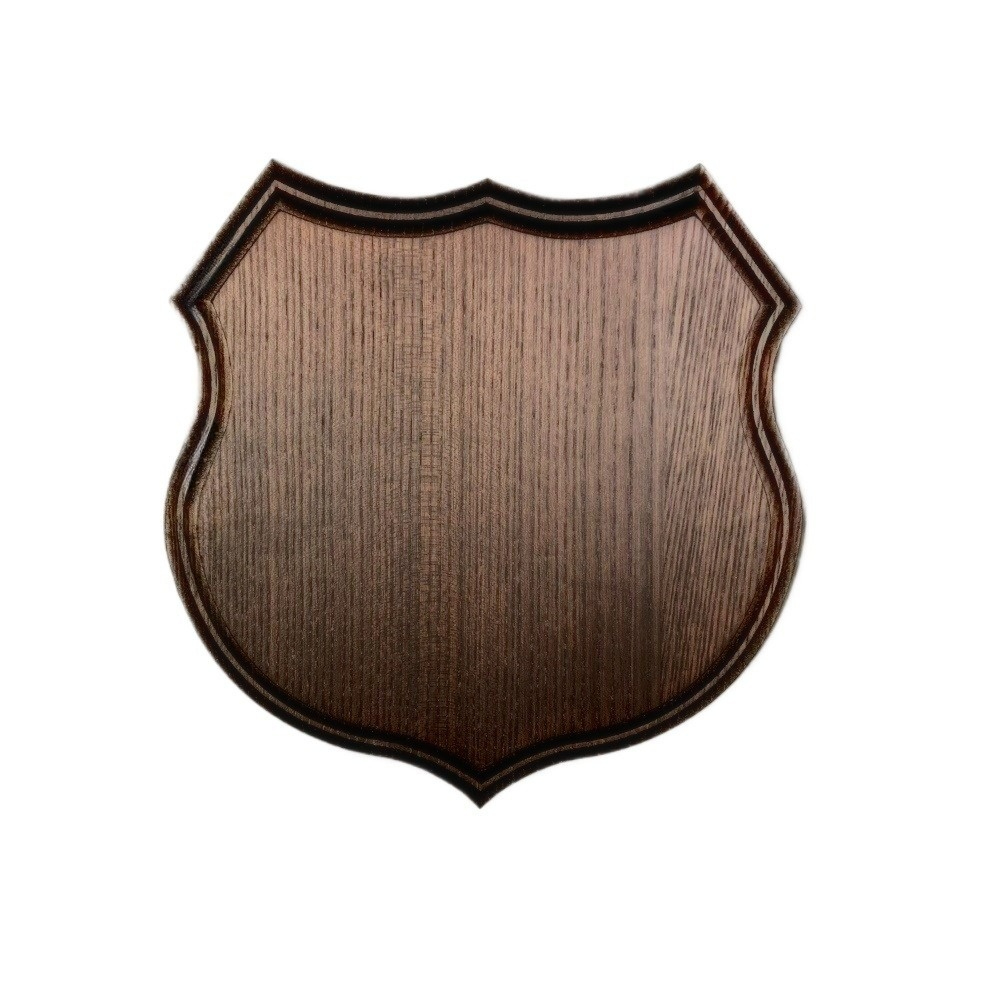 Trophäenschild für wildschwein aus holz. Brett. Geweih. Zähne. 22x22cm 030501