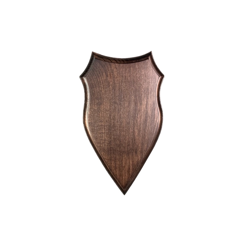 Scudo di legno per trofeo capriolo. Corna. Caccia. 20x11cm 030401