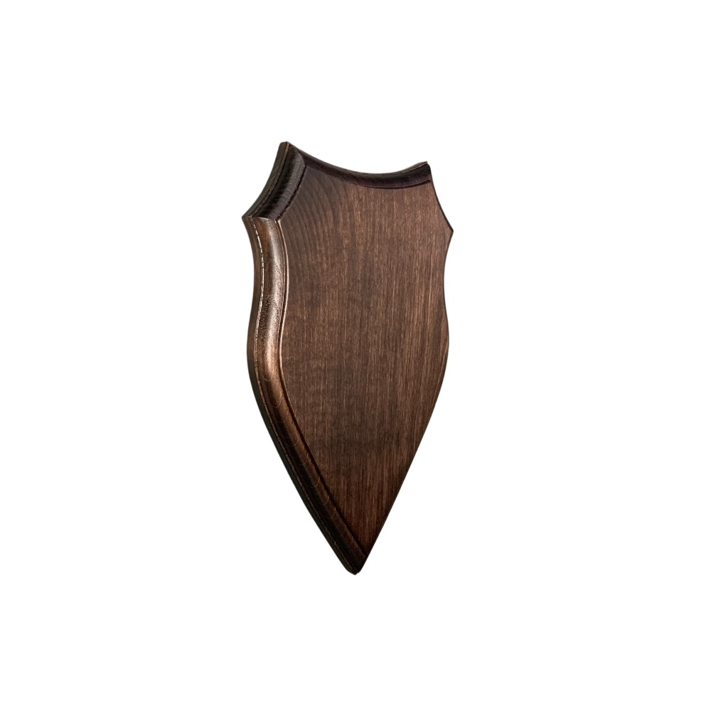 Wooden shield for roedeer trophy. Panel. Antlers. 20x11cm 030401