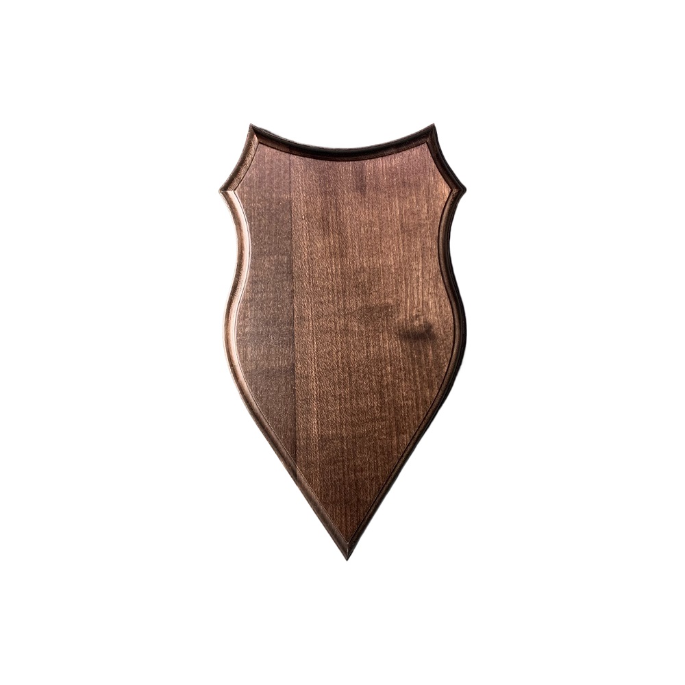 Wooden shield for roedeer trophy. Plaque. Antlers. 23x14cm 030301