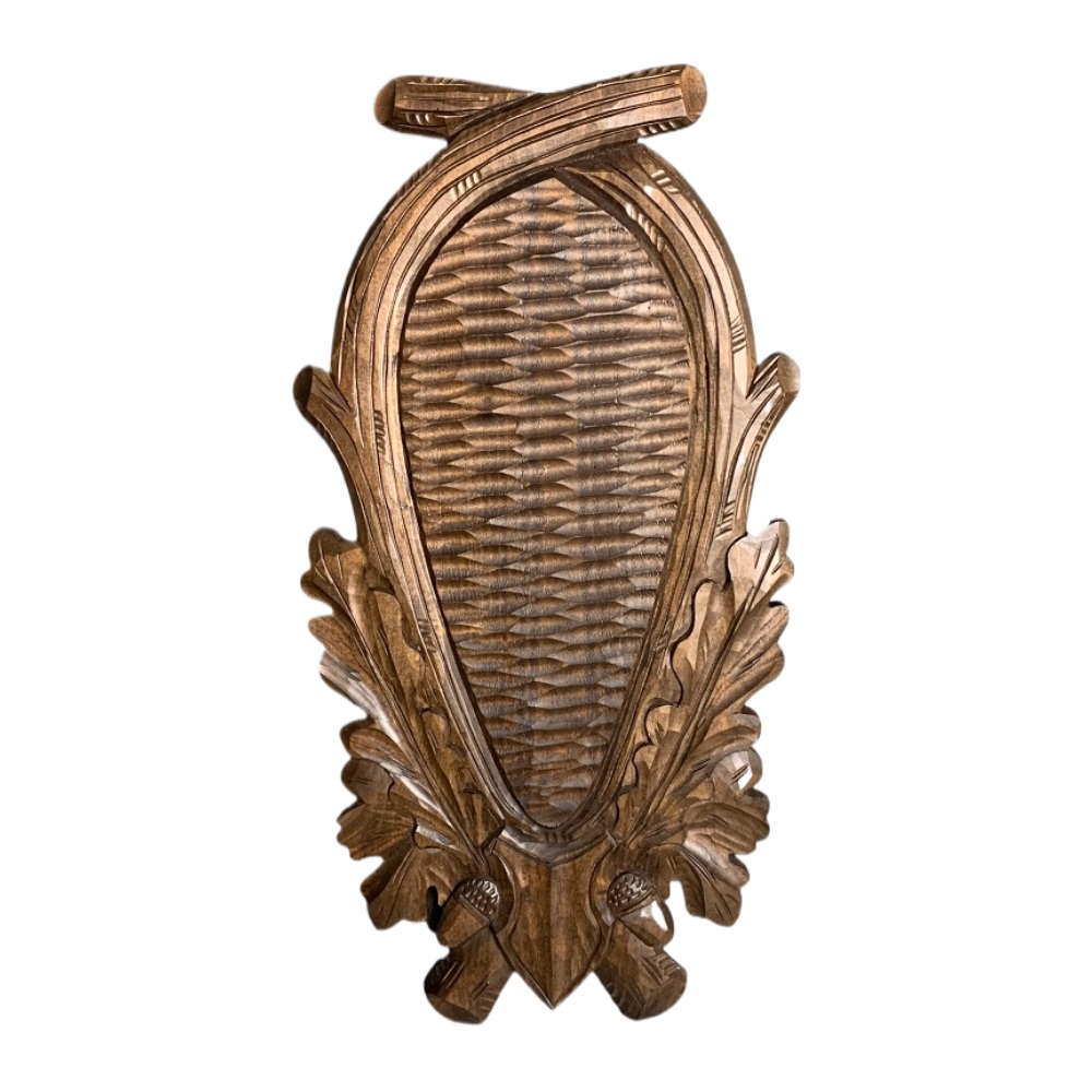 Scudo di legno per trofeo daino. Pannello. Corna. Caccia. 43x22cm 231401