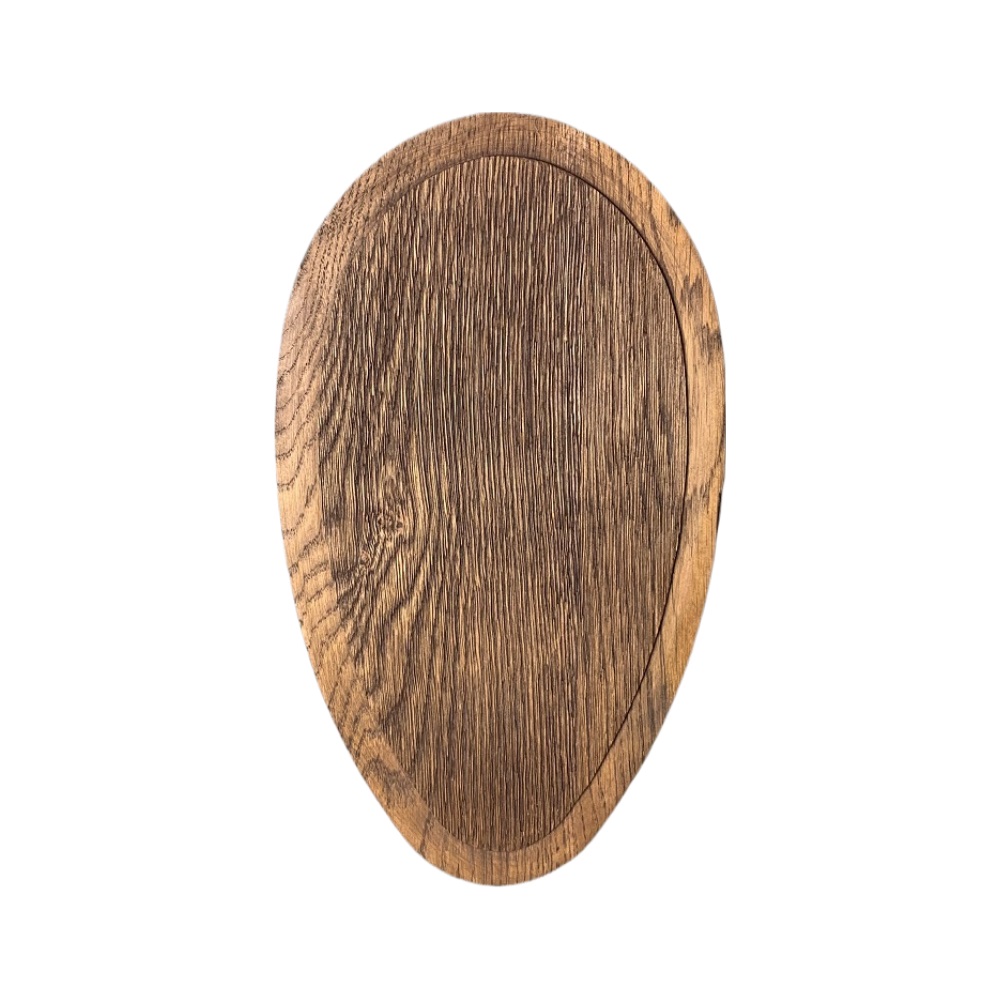 Scudo di legno per trofeo daino. Pannello. Corna. Caccia. 38x21,5cm 0302031