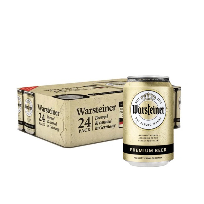 Warsteiner Premium Beer - Pale Golden Pilsener - 24x Lata 330ml - ES