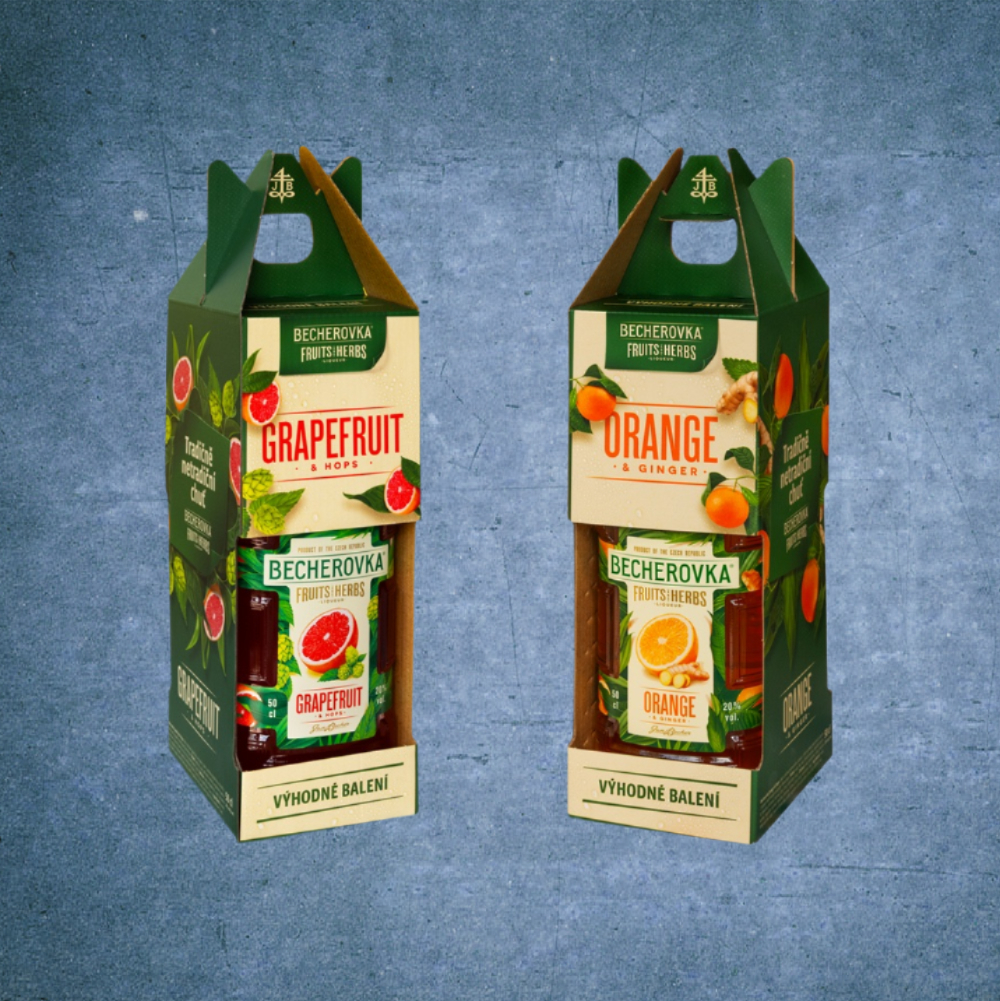 Becherovka Pack Orange-Ginger und Grapefruit-Hopfen - 2x 500ml