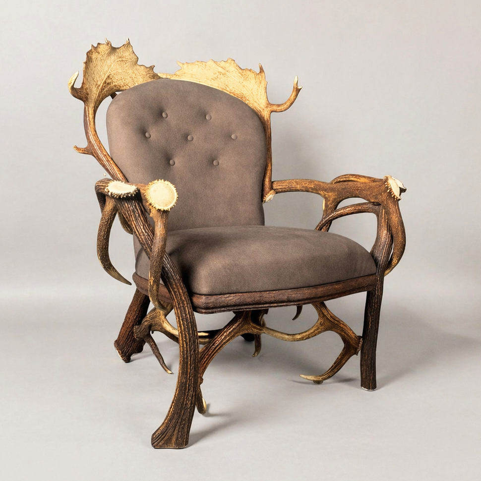 Sessel mit stangen vom hirsch und damhirsch. Geweih. M: 90x80cm x H 120cm 111105