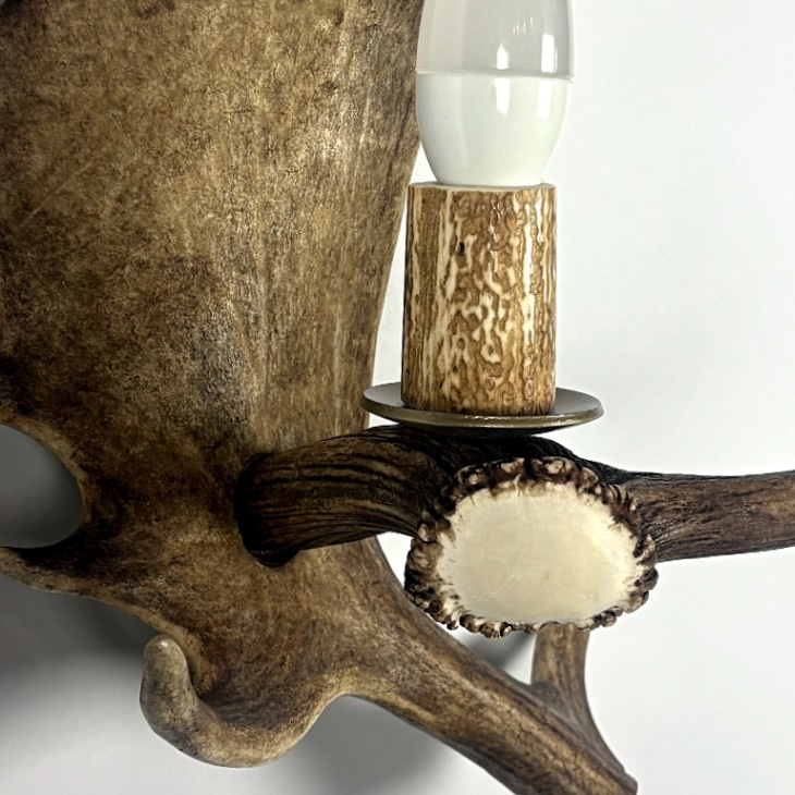Appliques, lampe de mur avec la vrai bois de daim. 1xE14 30x40cm 1537202