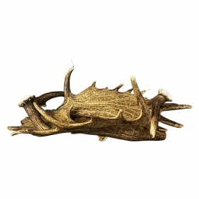 Tazón para fruta con real cuernos de gamo. Decoración